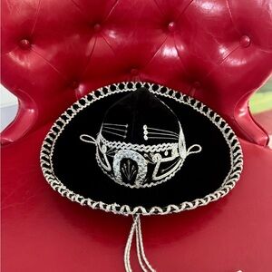 Elegant Black Sombrero with Silver Accents